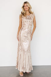 Alessia Sequin Gown | Champagne - Baltic Born